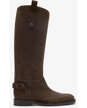 Burberry Suede Cavalier Boots - Brown