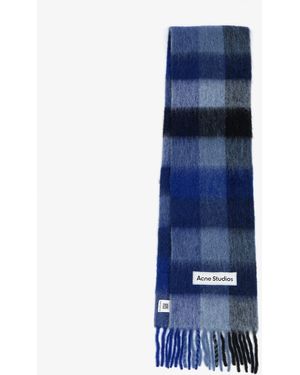 Acne Studios Wool Mohair Narrow Scarf - Blue