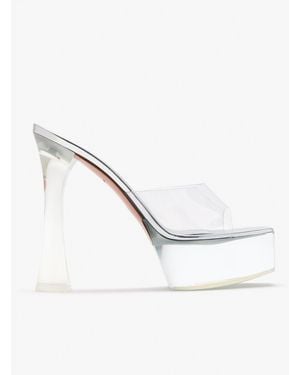 AMINA MUADDI Dalida 140 Glass Slippers - White