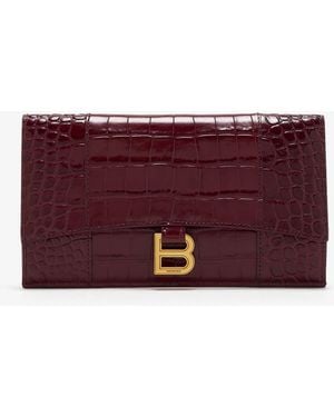 Balenciaga Small Hourglass Flat Pouch - Purple