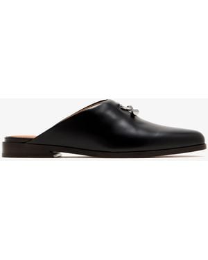 McQueen T-Bar Slip-On Mules - Black