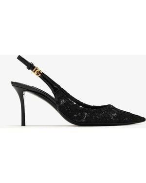 Dolce & Gabbana Lace Slingback Pumps - Black