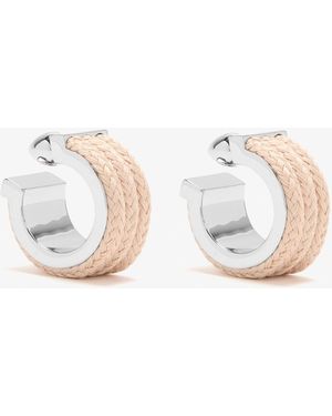 Alaïa Cotton Cord Wide Hoops - Natural