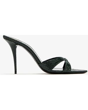 Saint Laurent Kirat 95 Mules - Green