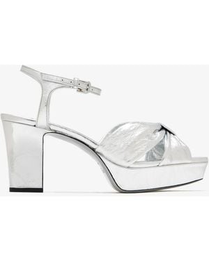 Jimmy Choo Heloise 80 Platform Sandals - White