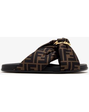 Fendi Ff Feel Slides - Black