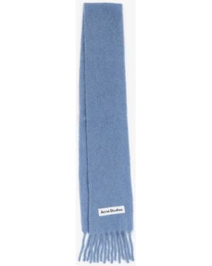 Acne Studios Skinny Mohair Scarf - Blue