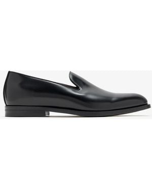 Brunello Cucinelli Evening Glossed Leather Loafers - Black