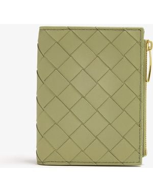 Bottega Veneta Small Bi-Fold Zip Wallet - Green