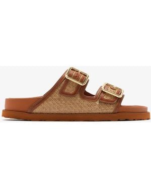 Birkenstock 1774 Arizona Raffia Sandals - Brown