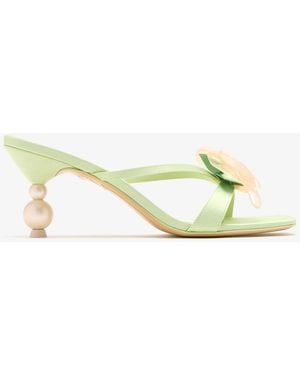 Sophia Webster Rosette Pearl Mules - Green