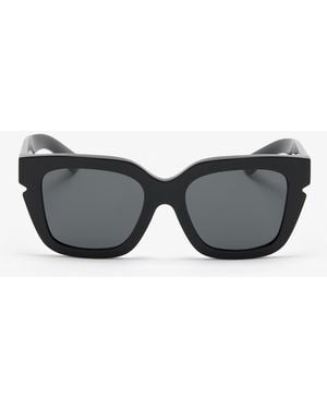Burberry Inlaid Check Square Sunglasses - Gray