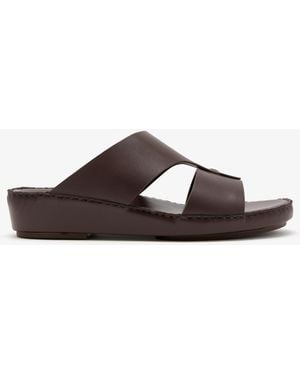 Seventy Six Embroidered Leather Sandals - Brown