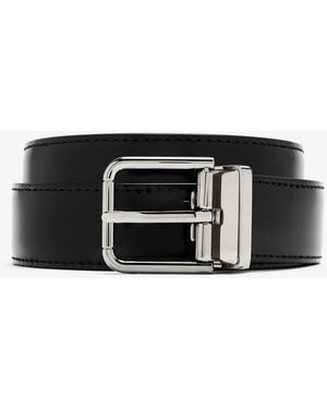Dolce & Gabbana Patent Calfskin Leather Belt - Black