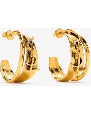 Saint Laurent Small Cassandre Earrings - Metallic