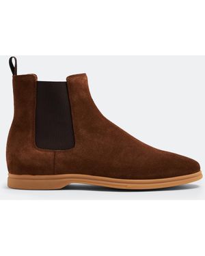 Eleventy Chelsea Suede Boots - Brown