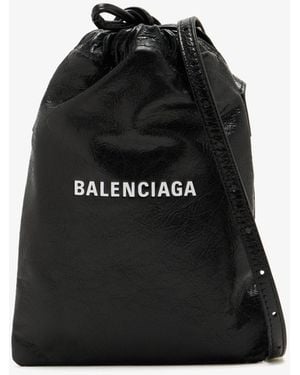 Balenciaga Shopper Phone Holder Pouch - Black