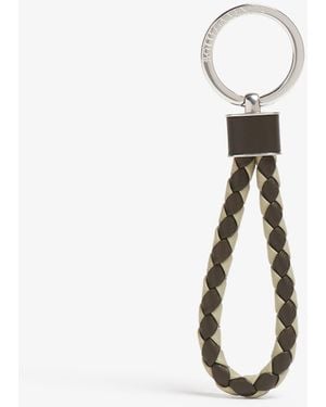 Bottega Veneta Intrecciato-Woven Leather Keyring - White