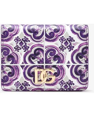 Dolce & Gabbana Majolica-Print Continental Wallet - Purple