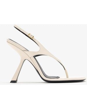 Mugler Round Toe Thong Sandals - White