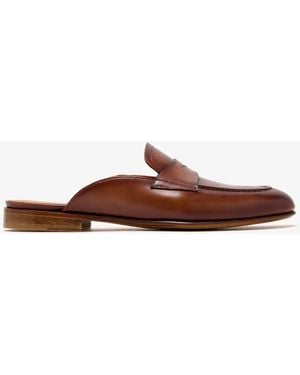 Magnanni Leather Slippers - Brown