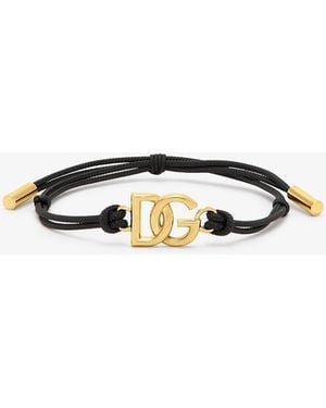 Dolce & Gabbana Dg Logo Cord Bracelet - White