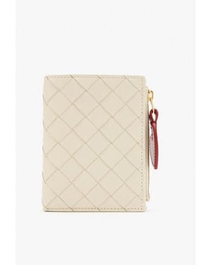 Bottega Veneta Intrecciato Small Bi-Fold Wallet - Natural