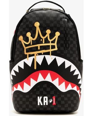 Sprayground Crown Drip Check X Ka1 Dlxsv Backpack - Black