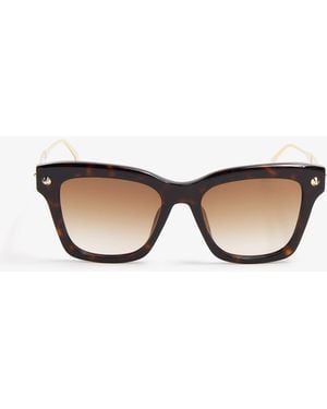 McQueen Spike Stud Soft Sunglasses - Natural