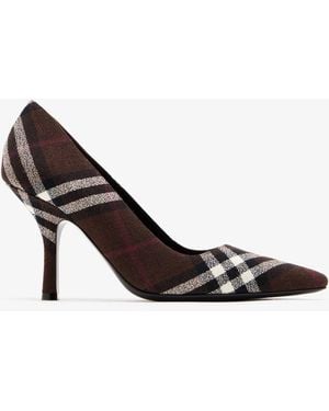 Burberry Check Dame Pumps - White
