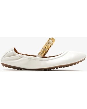 Tod's Leather Ballerinas - White
