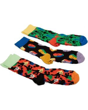 Happy Socks 3-Pack Halloween Crew Socks Gift Box - Blue