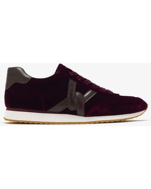 Veronica Beard Penrose Velvet Sneakers - Red