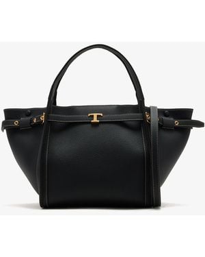 Tod's T Signature Small Shopping Bag - Black