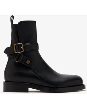Burberry Leather Ledger Jodphur Boots - Black