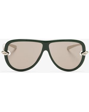 Bottega Veneta Knot Aviator Sunglasses - Green