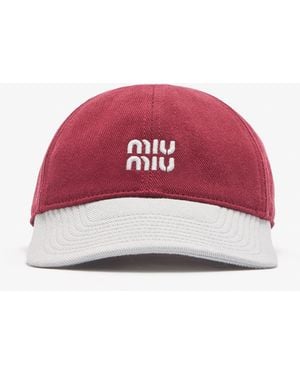 Miu Miu Drill Baseball Cap - Red