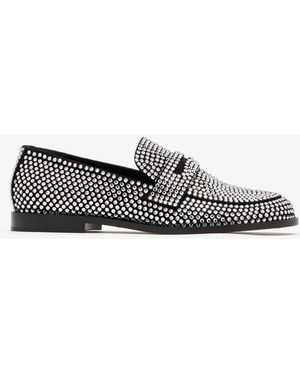 AMINA MUADDI Tilda Crystal Loafers - White