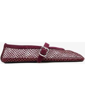 Alaïa Strass Fishnet Ballerinas - Purple