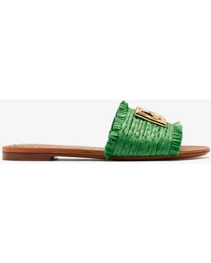 Dolce & Gabbana Dg Logo Slide Sandals - Green