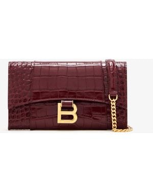 Balenciaga Hourglass Chain Wallet - Purple