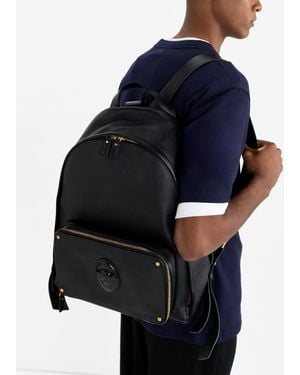 Versace Lou Leather Backpack - Black