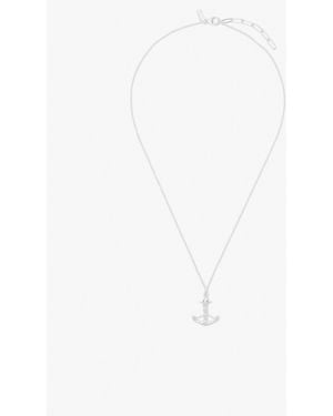 Common Lines Anchor Necklace - White