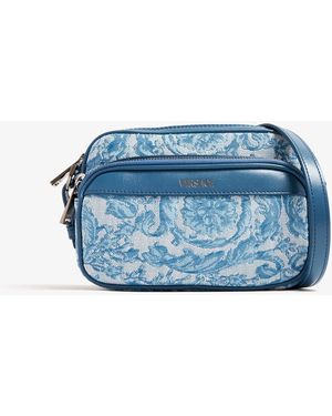 Versace Barocco Messenger Bag - Blue