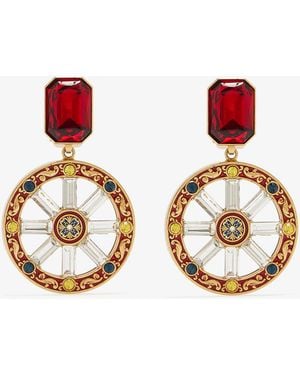 Dolce & Gabbana Carretto Wheel Clip Earrings - Red