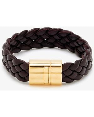 Bottega Veneta Intreccio Leather Bracelet - Black