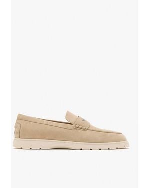 Tod's Nubuck Loafers - Natural