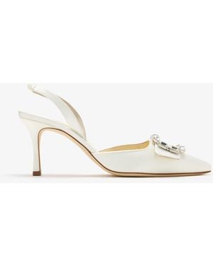 Manolo Blahnik Mayjousli Slingback Pumps - White