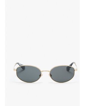 Burberry Check Oval Sunglasses - Gray