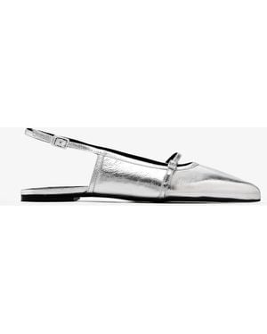 The Lline Anabelle Slingback Flats - White